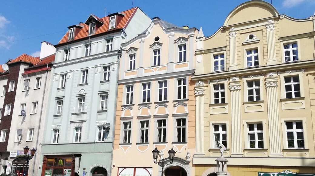 Pastel facades of tenement houses in Kłodzko