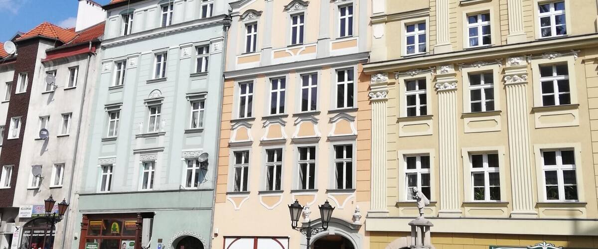 Pastel facades of tenement houses in Kłodzko
