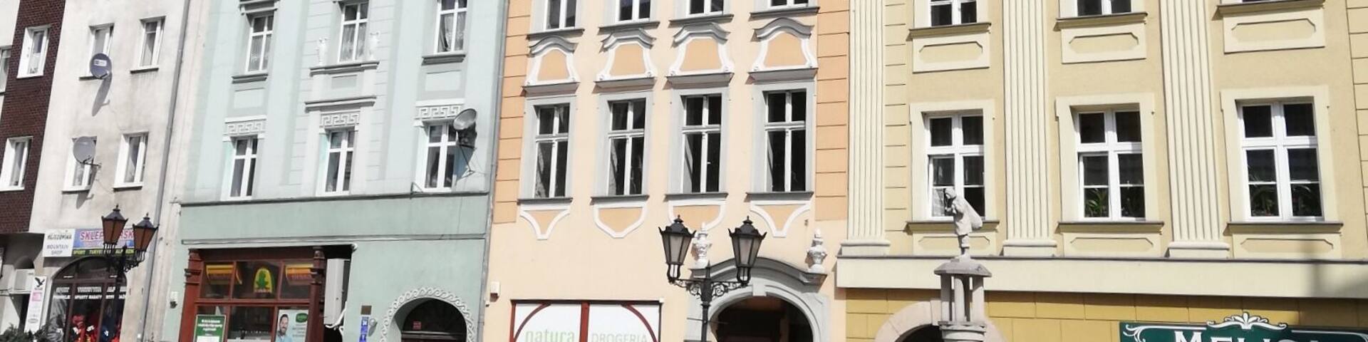 Pastel facades of tenement houses in Kłodzko