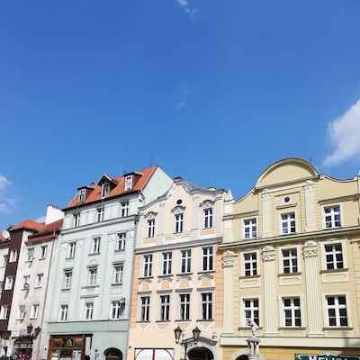 Pastel facades of tenement houses in Kłodzko