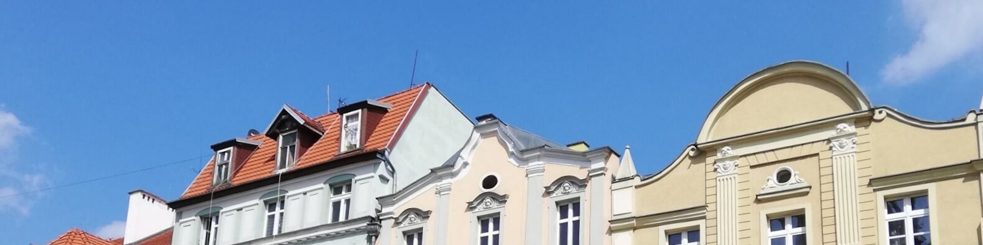 Pastel facades of tenement houses in Kłodzko