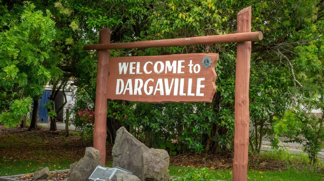 Dargaville which includes signage and a garden