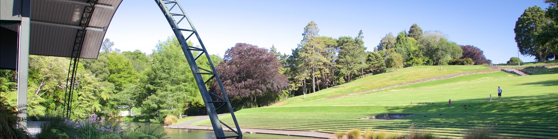 Bowl of Brooklands showing a pond and a park