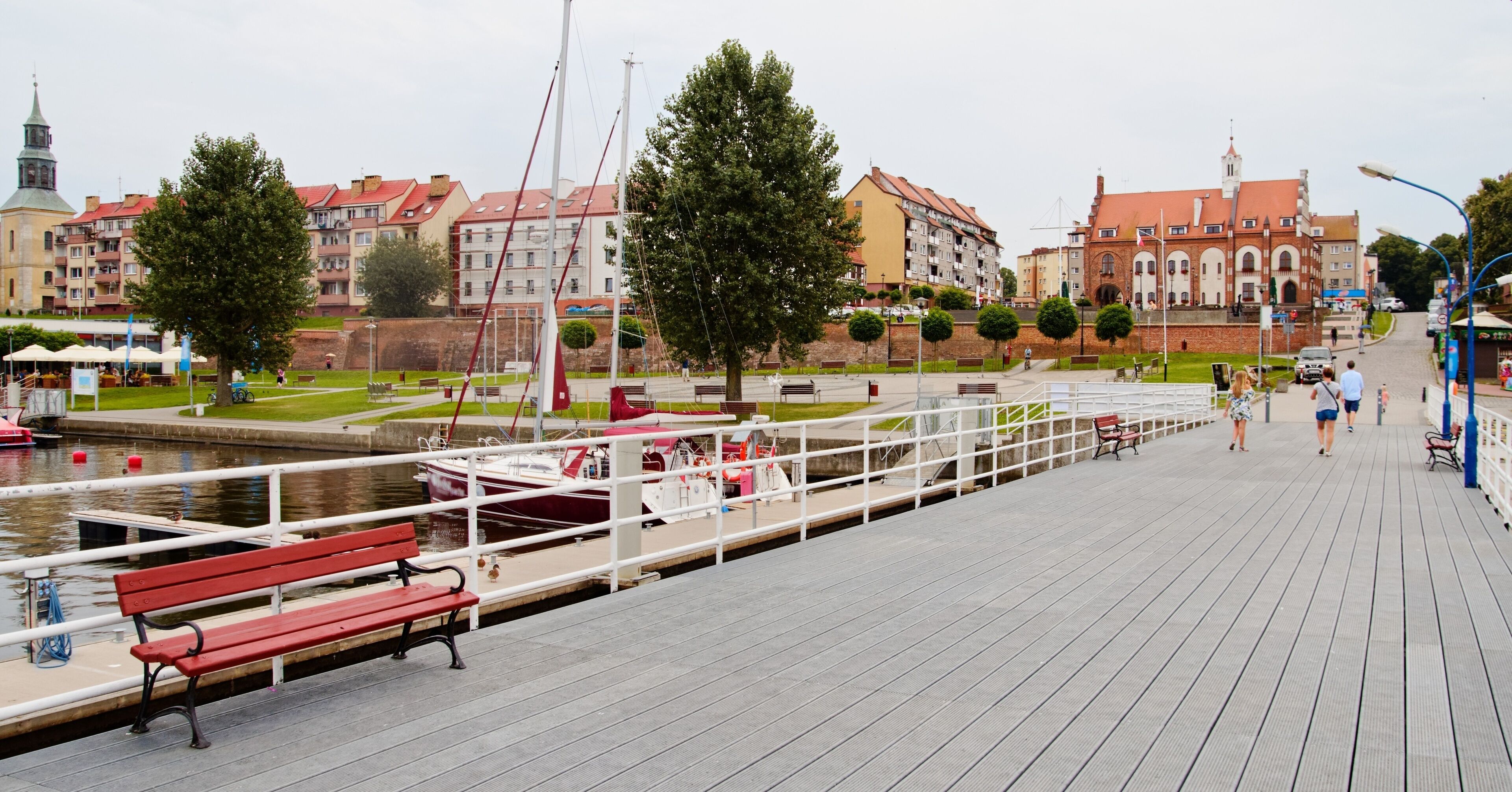 Kamien Pomorski cityscape on baltic sea in Poland
