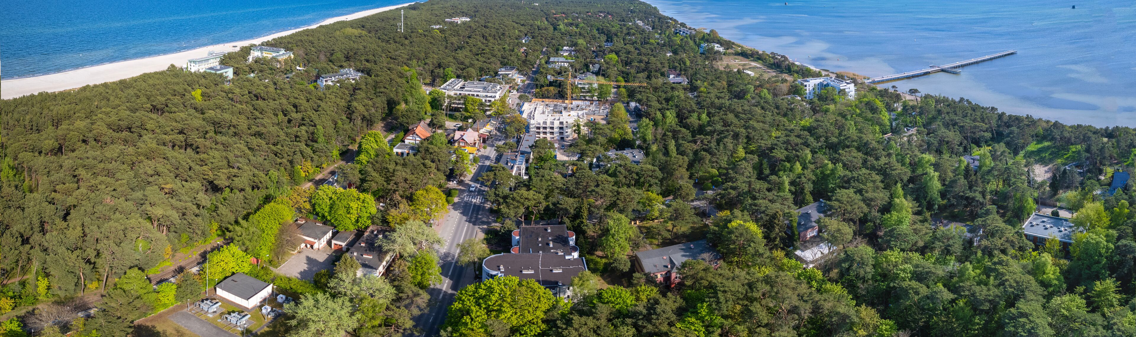 Panorama in Jurata overlooking the Puck Bay and the Baltic Sea