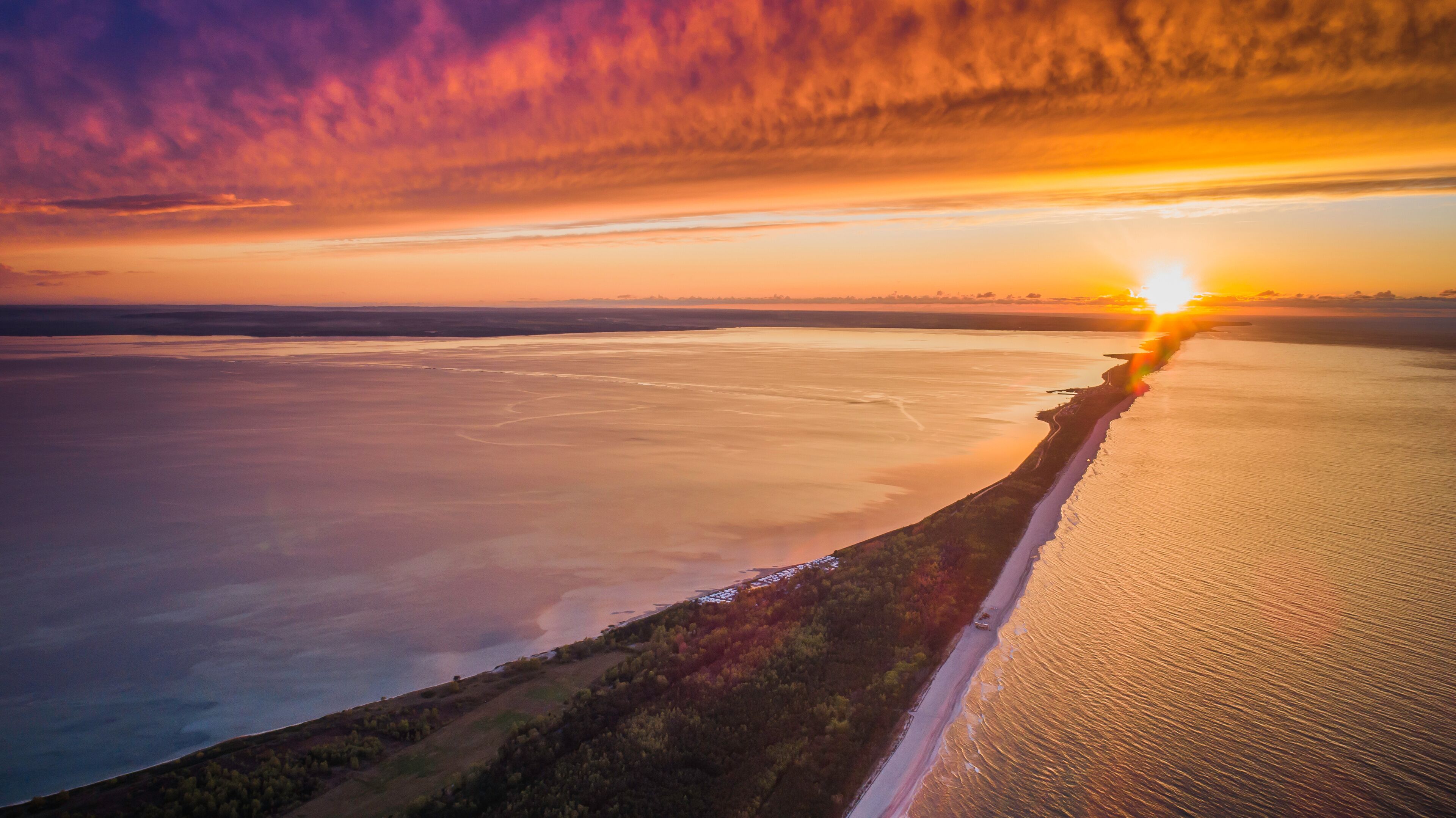 Hel, zachód słońca nad półwyspem Helskim