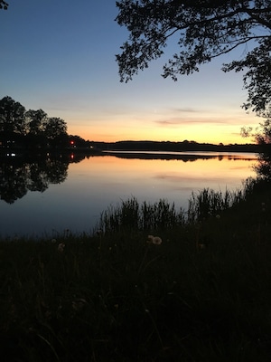 Beautiful sunset   in Ilawa Poland .