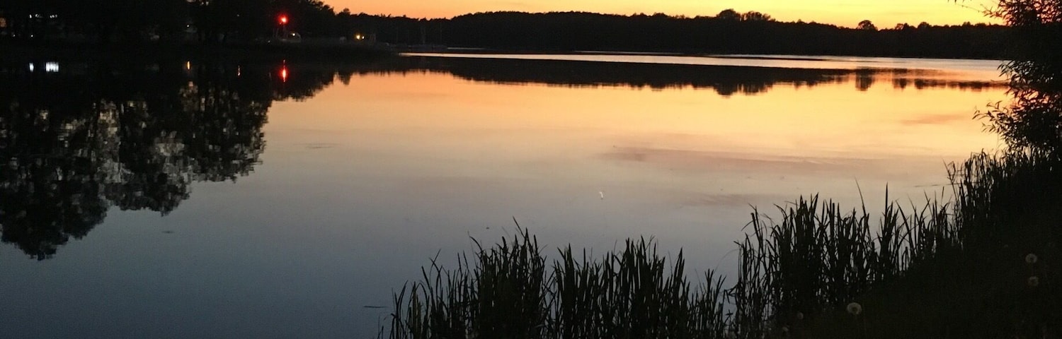 Beautiful sunset   in Ilawa Poland .