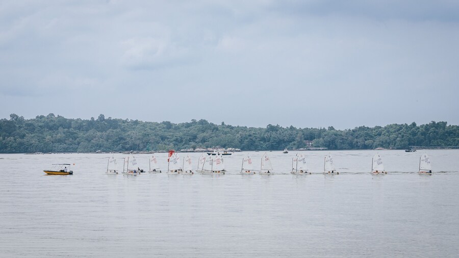 Changi Beach Park featuring boating and a lake or waterhole
