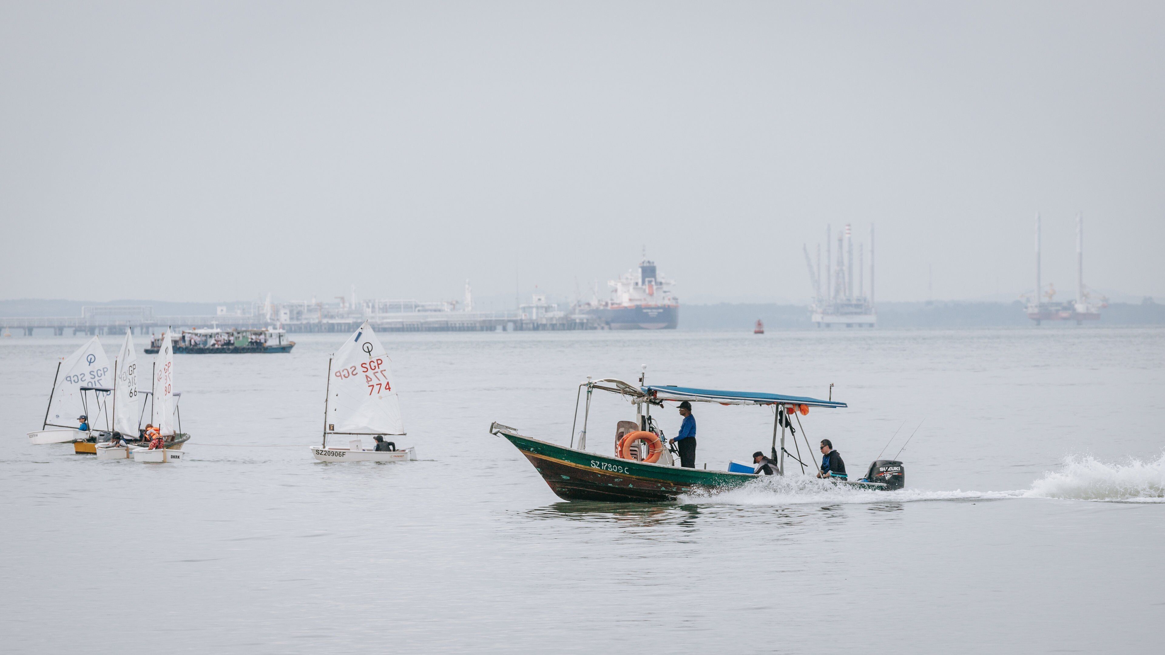 Changi Beach Park featuring general coastal views and boating