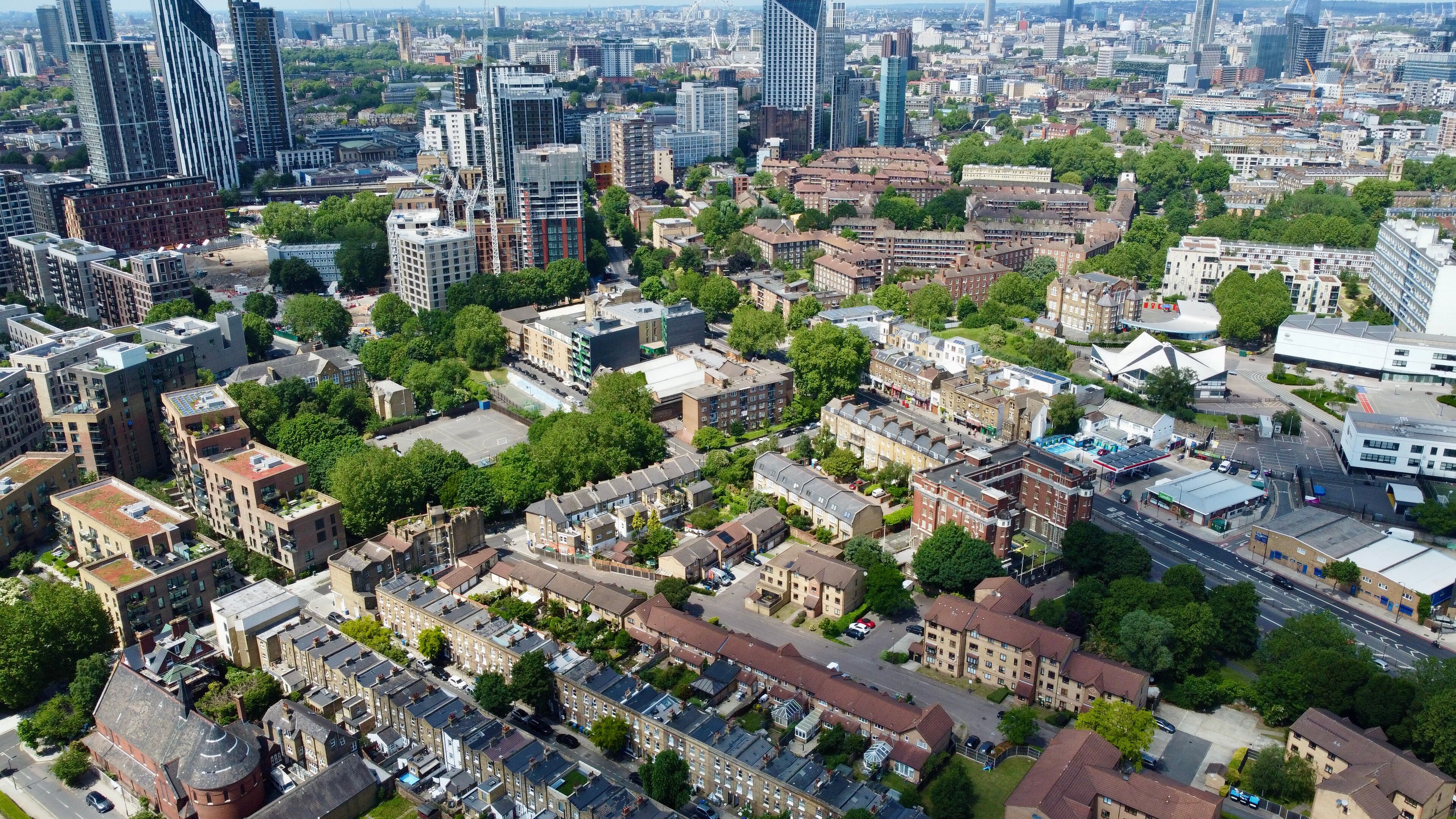 Aerial photo of South London.