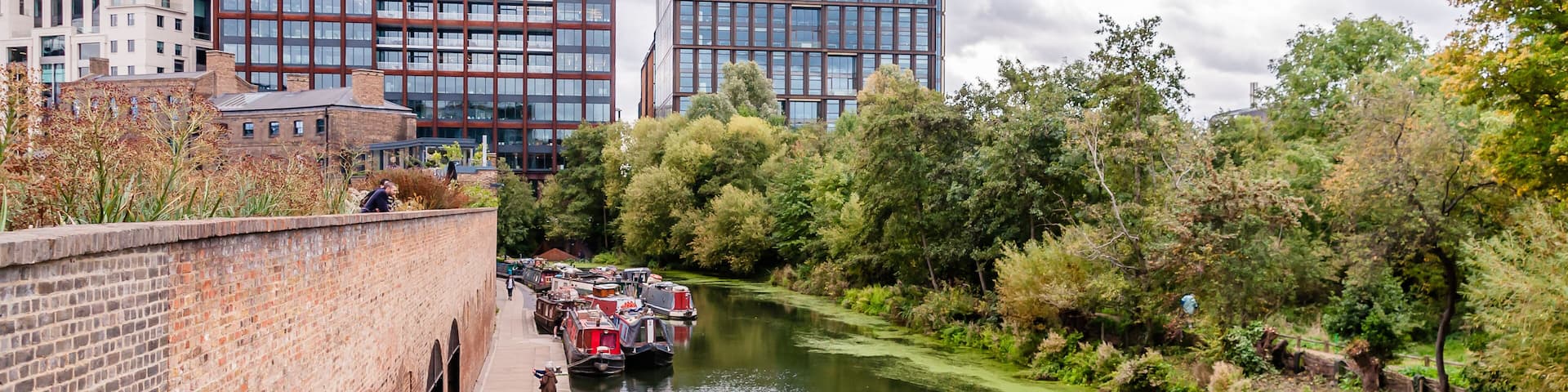 King's Cross Regent's canal towpath, Granary Square, North London, England, UK, October 15, 2022