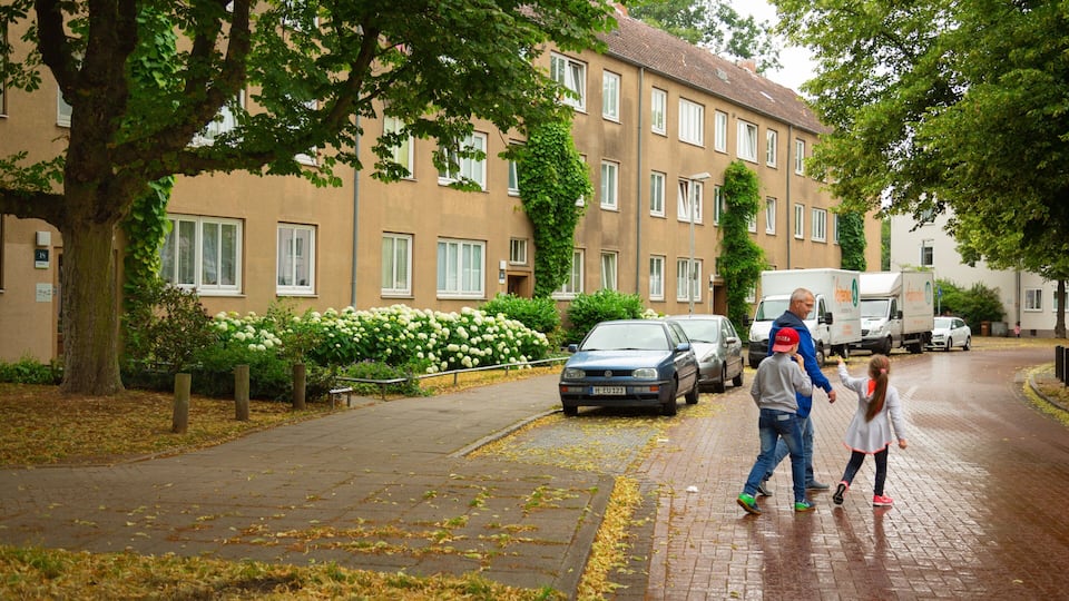 Mittelfeld showing street scenes as well as a family