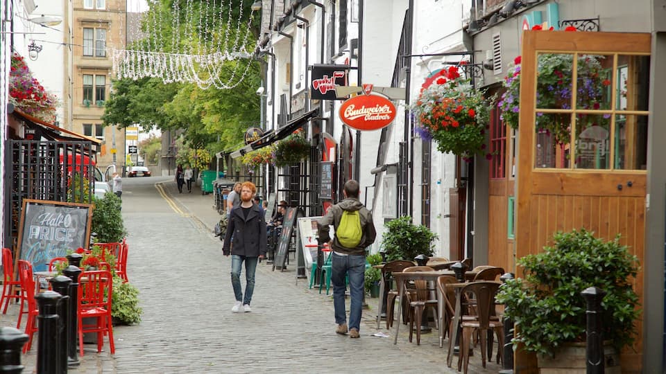 Glasgow showing street scenes as well as a small group of people