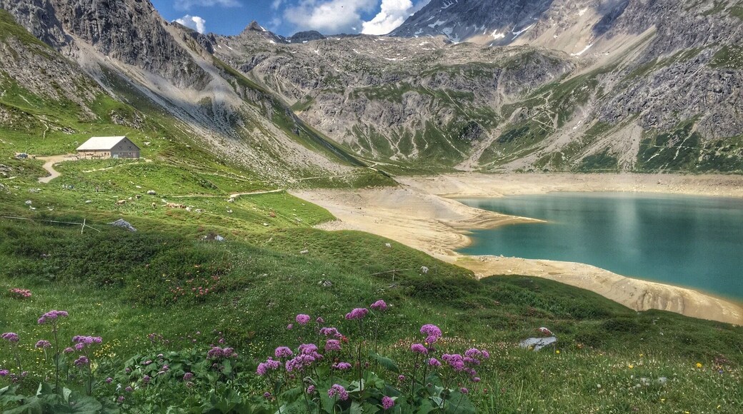 Mountain lake Lünersee near Brand in Vorarlberg,Austria