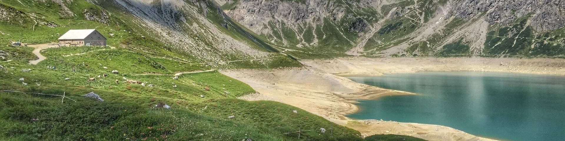 Mountain lake Lünersee near Brand in Vorarlberg,Austria