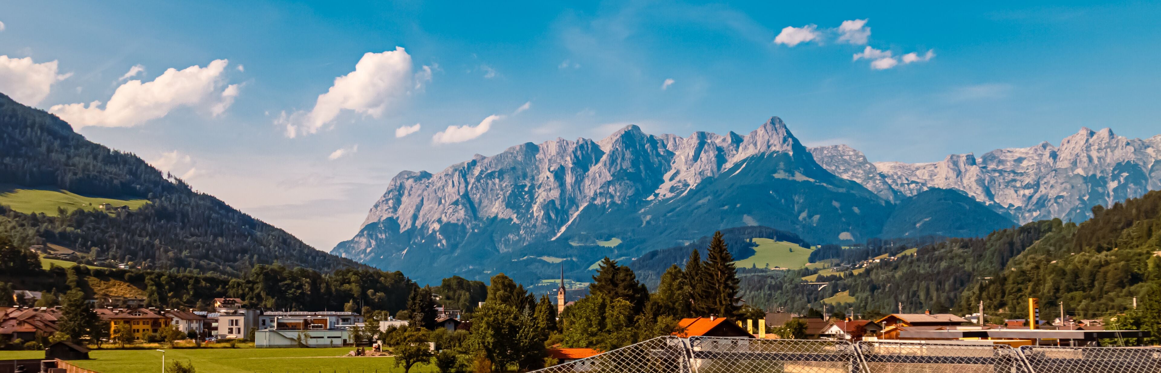 Alpine summer view with the Tennengebirge mountains near Bischofshofen, St. Johann im Pongau, Salzburg, Austria