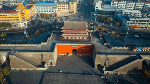 High-definition Aerial Footage of Xinzhou Ancient City in Xinzhou City, Shanxi Province, China
