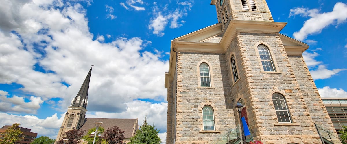 Historic city center of Cambridge, Waterloo, Canada