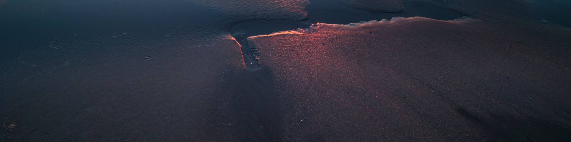 USA, New Jersey, Cape May National Seashore. Landscape with ocean and beach at sunset.