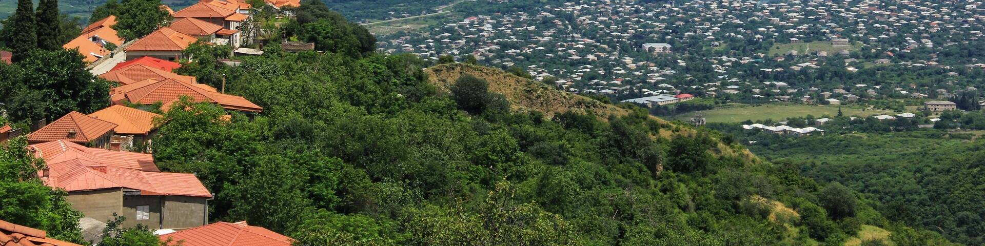 Although the fortifications in Signaghi do still almost completely encircle the city, you can only actually walk along a small section of the walls.
If you have a head for heights and good balance, you can climb to the top of one of the towers for views like these.
To read more about the places I visited on my 10-day Georgia itinerary by public transport, click on the following link.
https://galloparoundtheglobe.com/a-10-day-georgia-itinerary-by-public-transport/