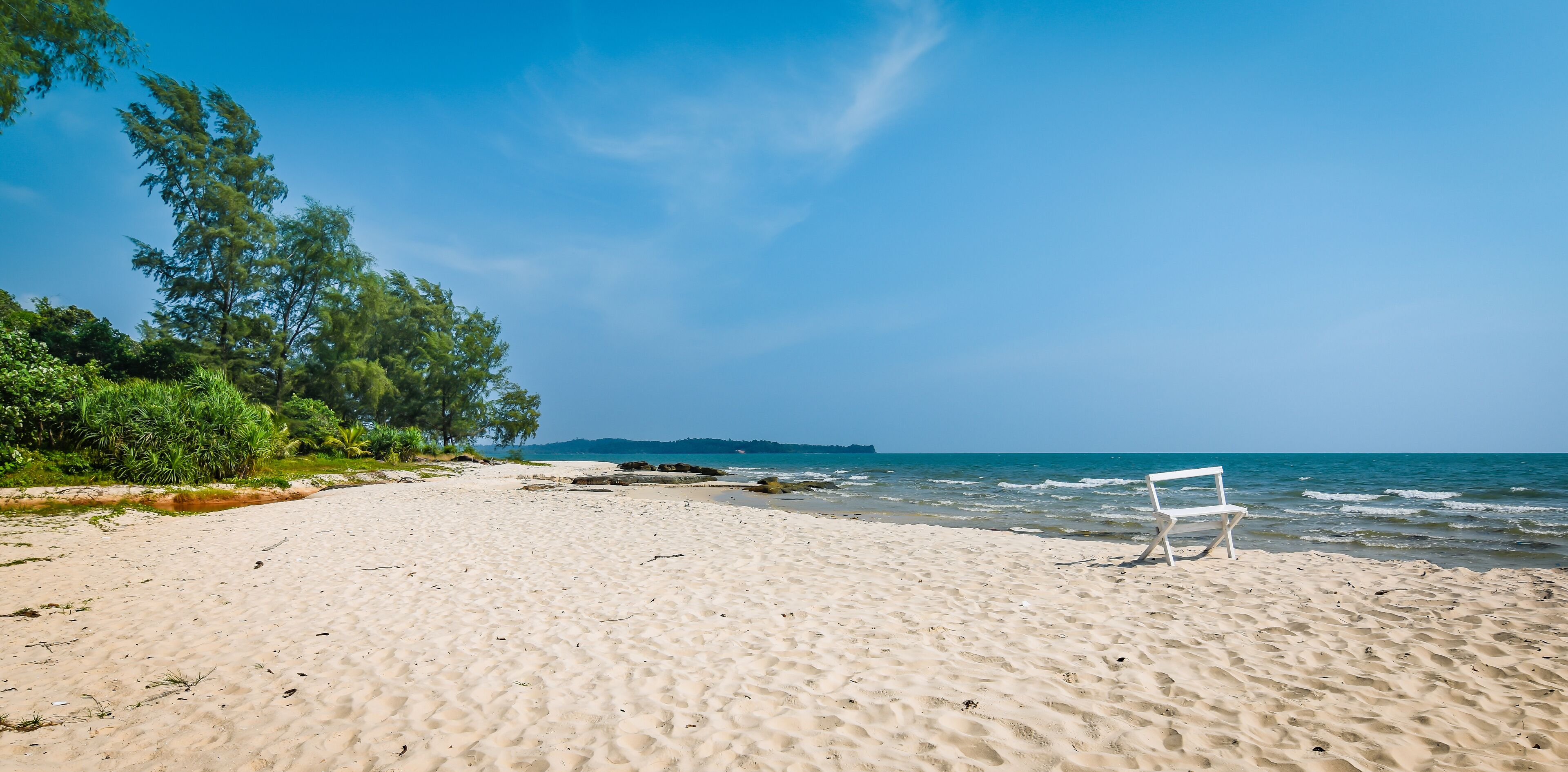 White sand beach in Cambodia.