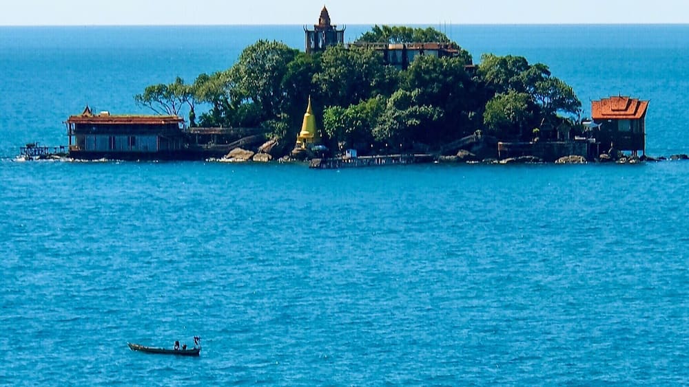 This is the Mirax Private Island resort off the coast of Sihanoukville, Cambodia. We didn't stay here, but it looked intriguing!