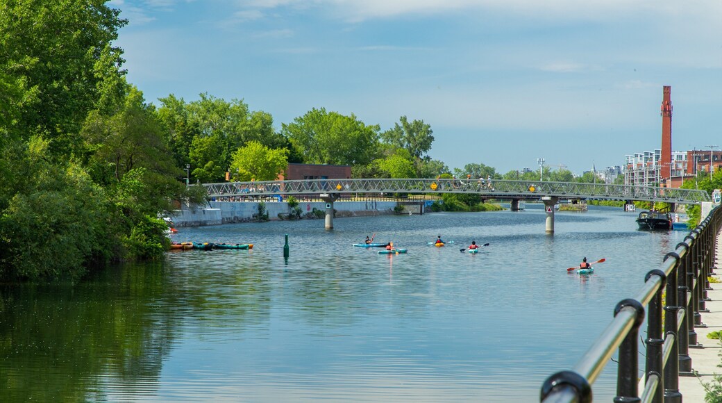 Lachine Canal National Historic Site which includes a river or creek, a bridge and kayaking or canoeing
