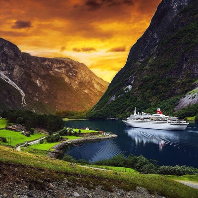 Norway has some of the most astonishing landscapes I've ever seen. I took this photo a few years back while on a road trip through this gorgeous (albeit expensive) country. #roadtrip #norway #fjord #goldenhour #waterlust