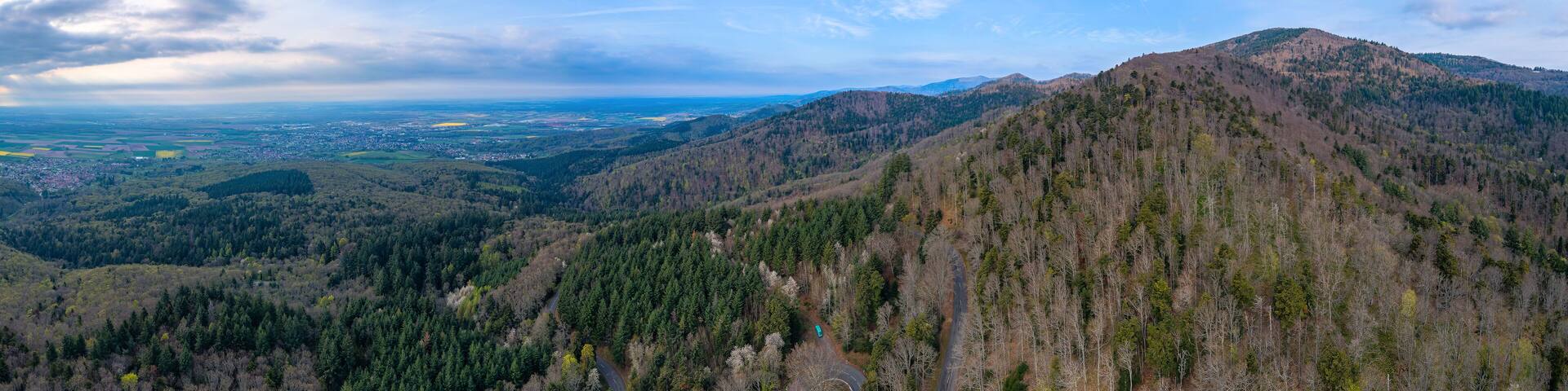 View of the Route des Gretes in the vosges, France