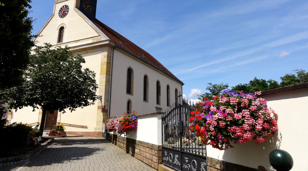 Alsace, Bas-Rhin, Église Saint-Pantaléon de Munchhausen (IA67007388).