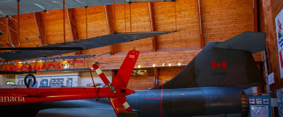 Atlantic Canada Aviation Museum showing aircraft and interior views