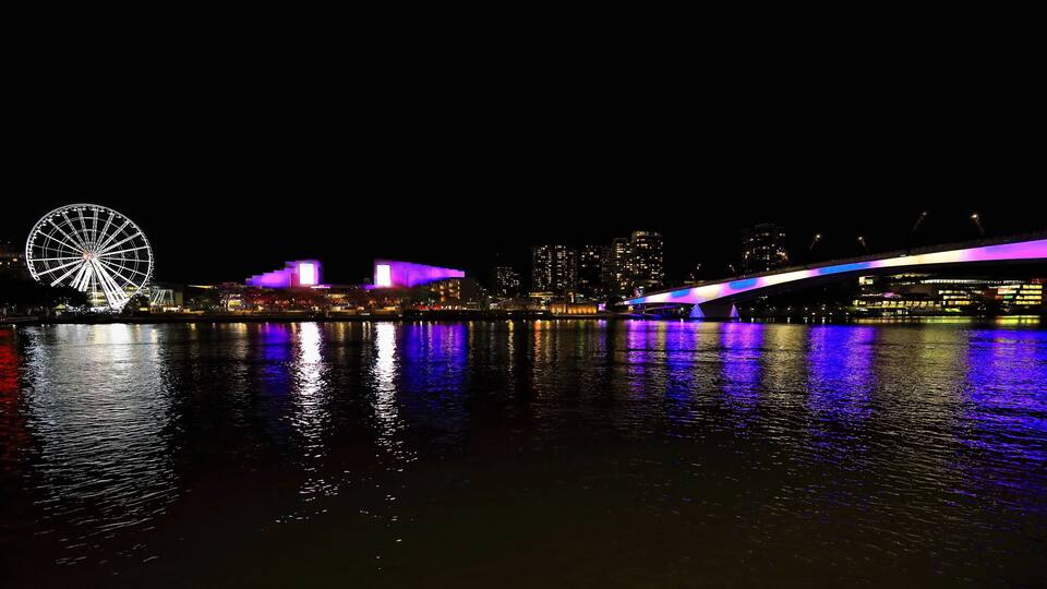 South Bank Parklands-Ferris Wheel-Victoria Bridge-night view from the north. Brisbane-Australia-135