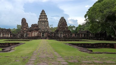 Phimai Historical Park is an Ancient Asian Temples with Stone Architecture and Cultural Heritage and Archaeological Ruins, Nakhon Ratchasima in Thailand