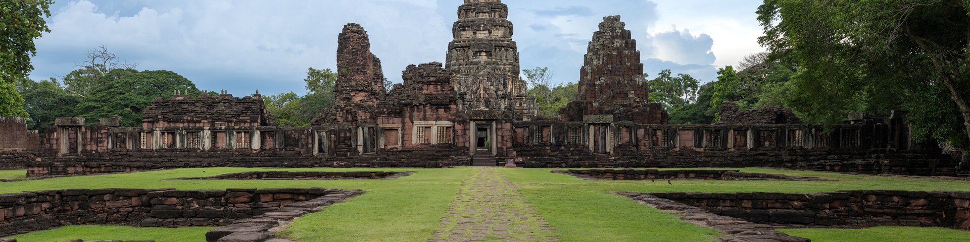 Phimai Historical Park is an Ancient Asian Temples with Stone Architecture and Cultural Heritage and Archaeological Ruins, Nakhon Ratchasima in Thailand