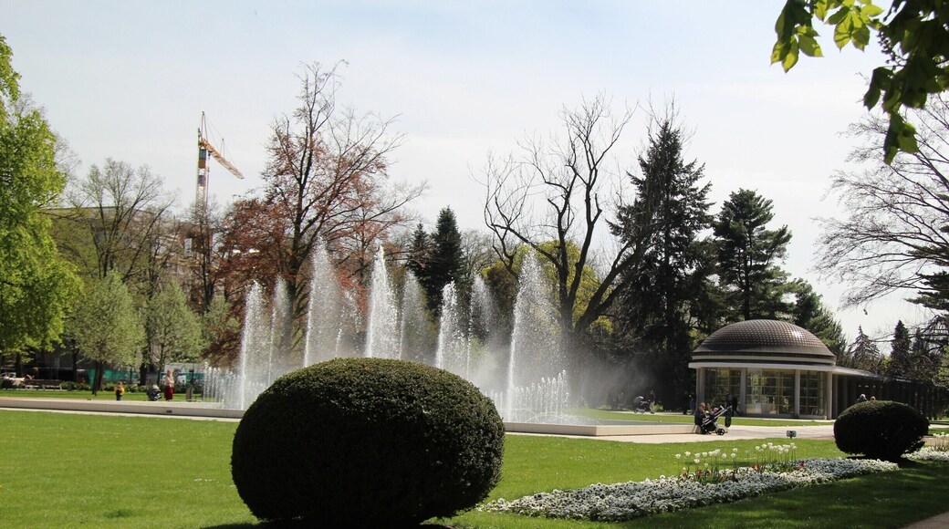 Fountain with different rhythmic themes at the Poděbrady Spa park Nice and quiet with many benches to read a book or for a lunch break.
http://www.czechtourism.com/t/podebrady/