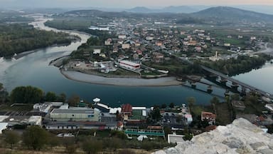 Great view from the castle during sunset in Albania