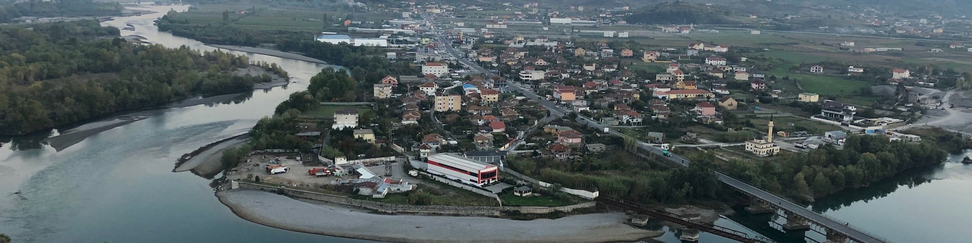 Great view from the castle during sunset in Albania