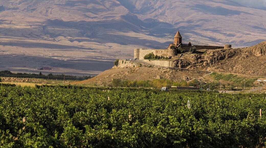 Beautiful monestary in Armenia at the foot of Mount Ararat.