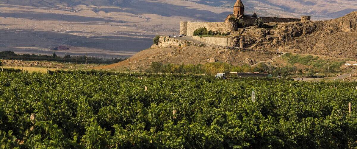 Beautiful monestary in Armenia at the foot of Mount Ararat.