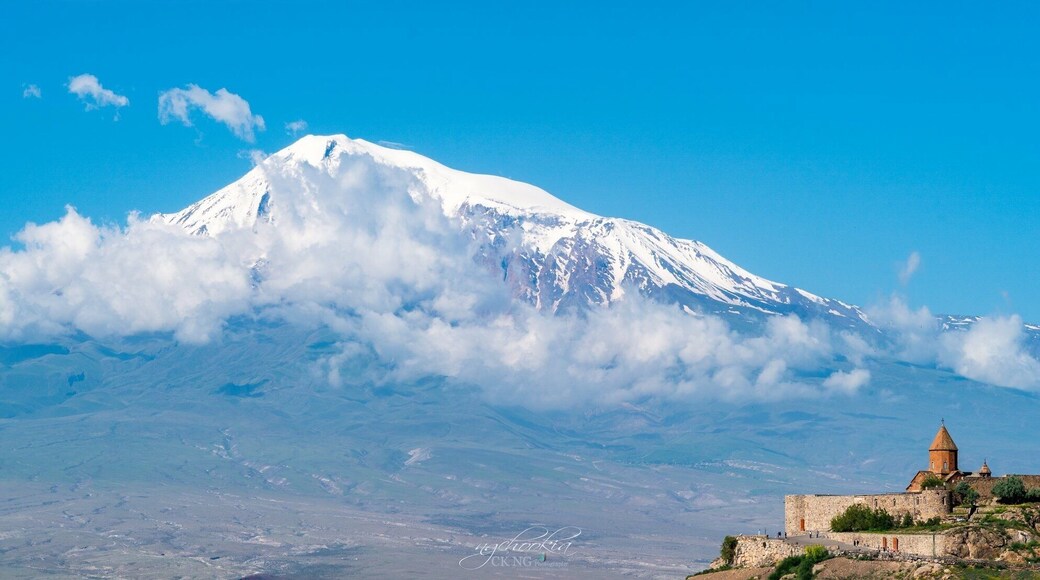Khor Virap Monastery II Armenian
The Khor Virap is an Armenian monastery located in the Ararat plain in Armenia, near the closed border with Turkey, about 8 kilometres south of Artashat, Ararat Province, within the territory of ancient Artaxata.
