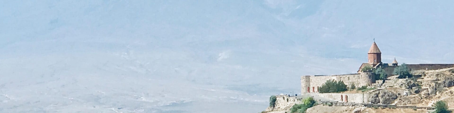 Mt. Ararat and the Khor Virap Monastery in Armenia.