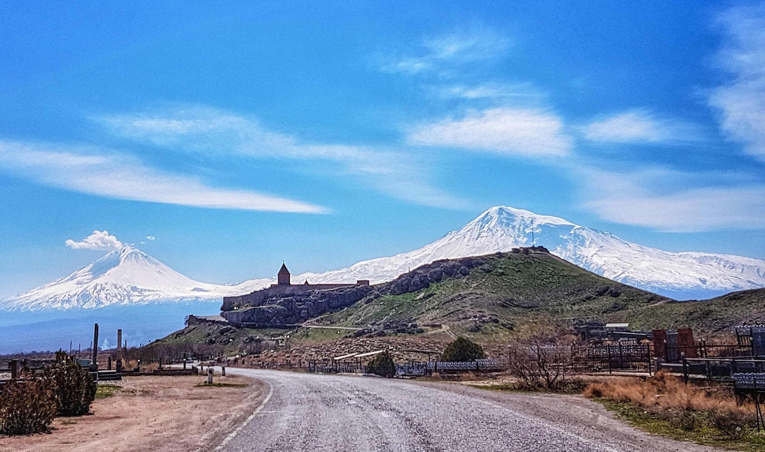 Driving towards God. Khor Virap monastery, mt. Ararat, Armenia. #ararat #armenia #khorvirap #monastery #mountains #reachinggod 