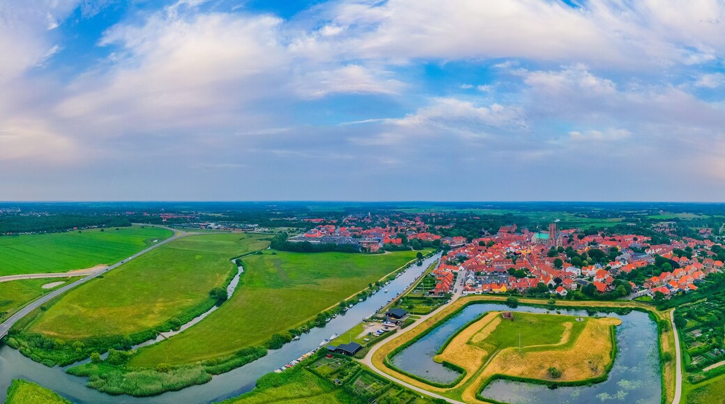Panorama view of Ribe castle in Denmark