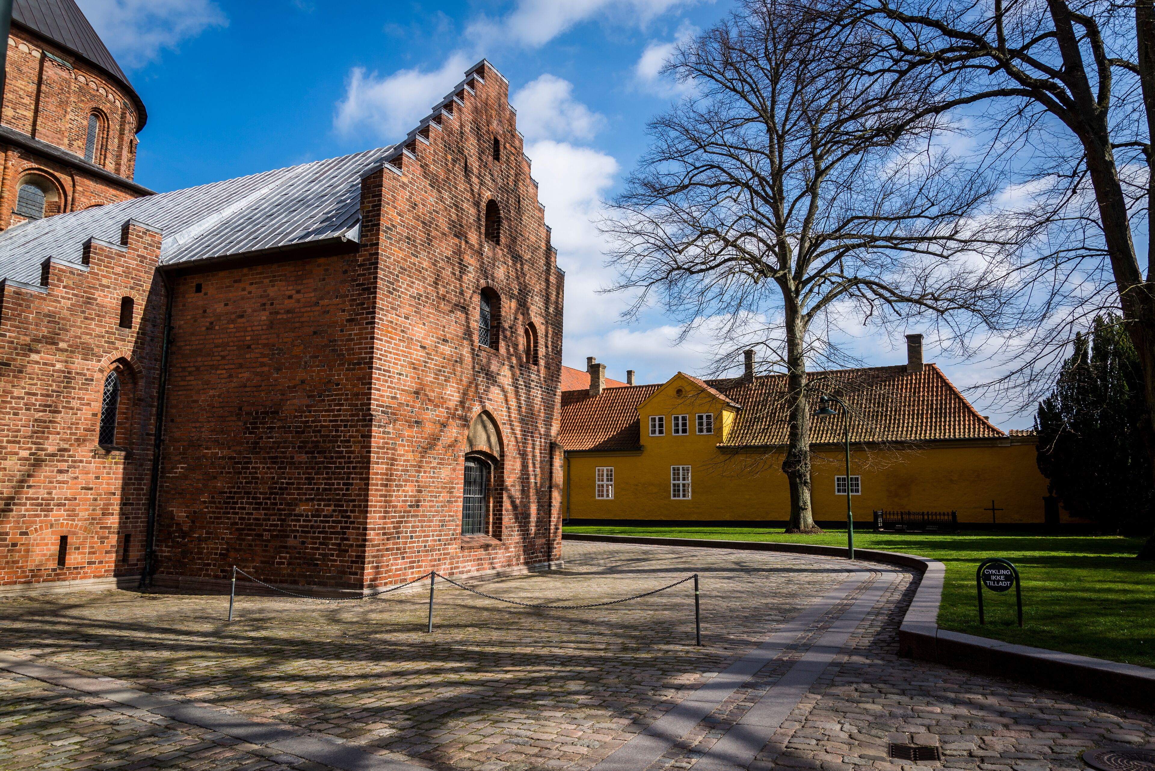 Roskilde cathedral, a UNESCO-listed Gothic building, Roskilde, historic town on the island of Zealand, west of Copenhagen, Denmark