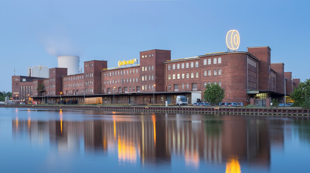 Tire factory of Continental AG located at Mittelland Canal in Stoecken quarter of Hannover, Germany.