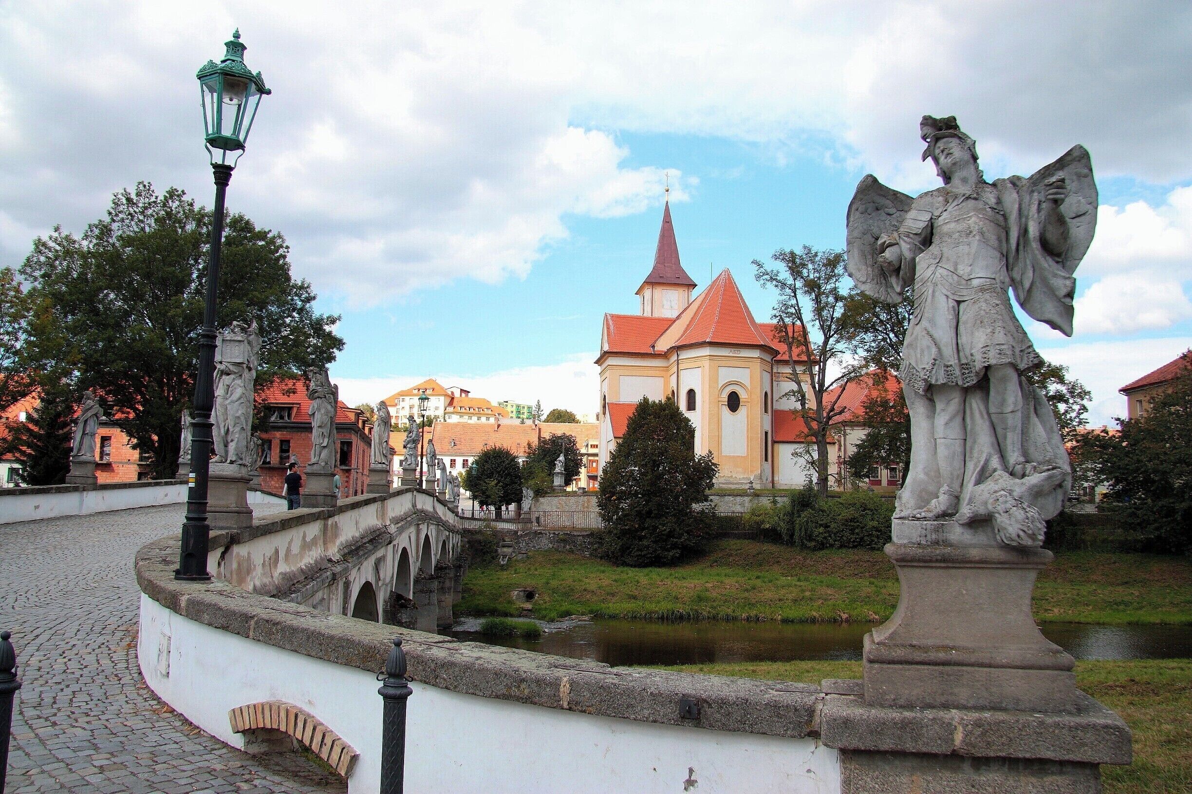 The town is known for "Little Charles Bridge", which is a smaller replica of the Charles Bridge in Prague. Also road (walking path to the Castle)
