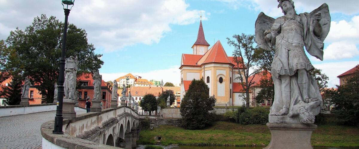 The town is known for "Little Charles Bridge", which is a smaller replica of the Charles Bridge in Prague. Also road (walking path to the Castle)