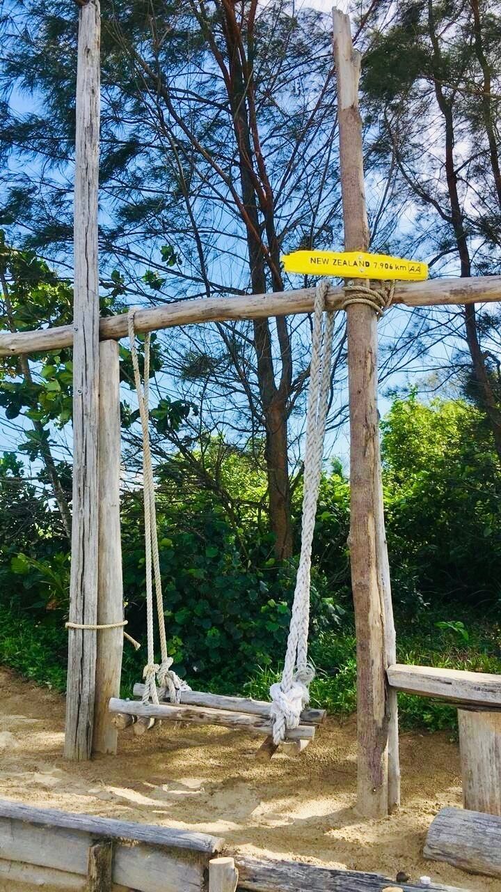 This awesome swing and BBQ area is on the KB beach. All made from things washed up on the beach.