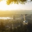 Aerial tram in Portland, Oregon transporting people to and from the hilltop where is also Oregon Health and Science University (OHSU) and a beautiful view on mount Hood and mount st. Helens